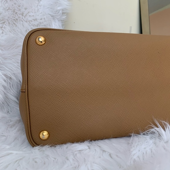Prada Cuir Double Bag- Saffiano Caramel Leather - Picture 6 of 16